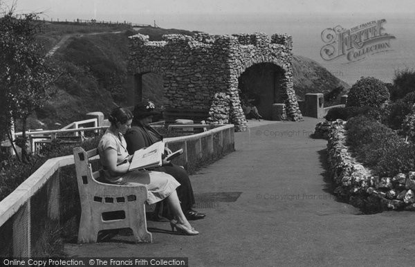 Photo of Saltburn By The Sea, Women Reading By The Grotto 1938