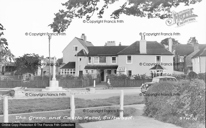 Photo of Saltwood, The Green And Castle Hotel c.1955