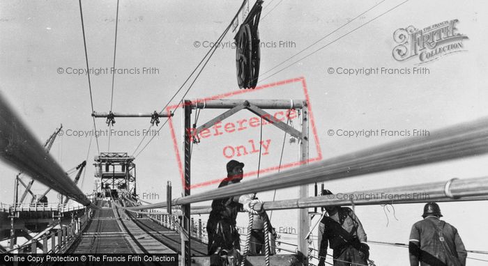Photo of San Francisco, Golden Gate Bridge, Catwalk And Cable Spinning c.1935