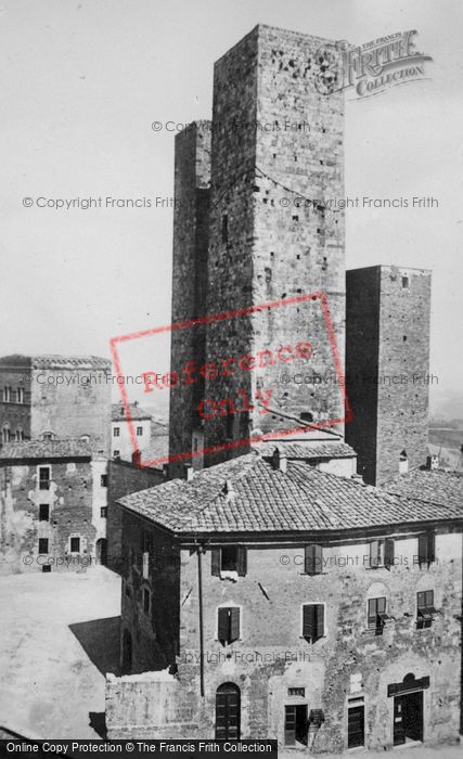 Photo of San Gimignano, Via San Matteo, Torri Dei Salvucci And Casa Torre Pesciolini c.1910