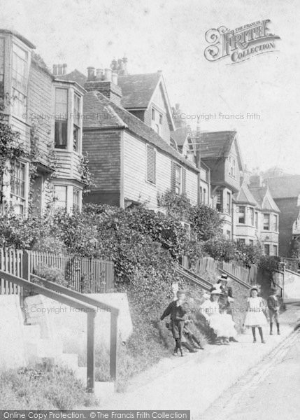Photo of Sandgate, Children In Upper Folkestone Road 1897