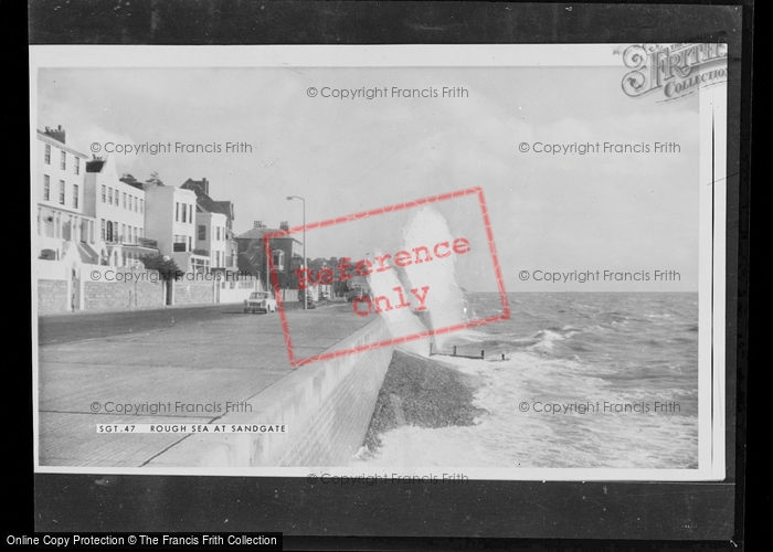 Photo of Sandgate, Rough Sea On The Front c.1965
