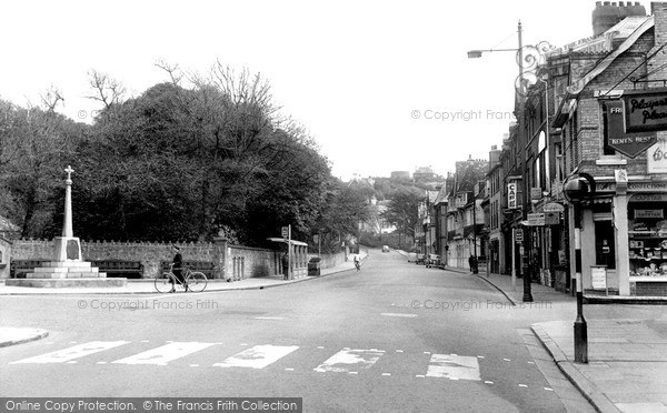 Photo of Sandgate, The Memorial And High Street c.1960