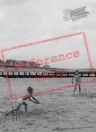 Playing Beach Cricket c.1965, Sandilands