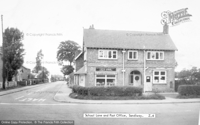 Photo of Sandiway, School Lane And Post Office c.1960