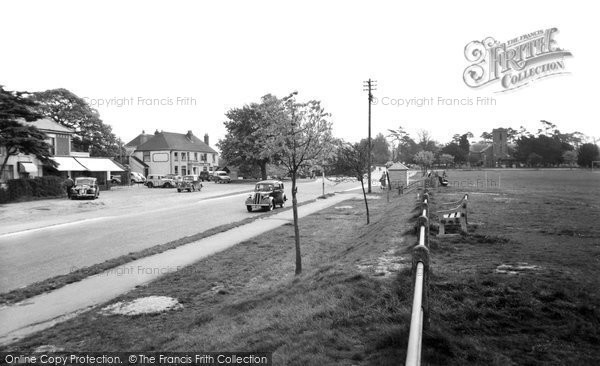 Photo of Sarisbury Green, The Post Office And Green c.1955