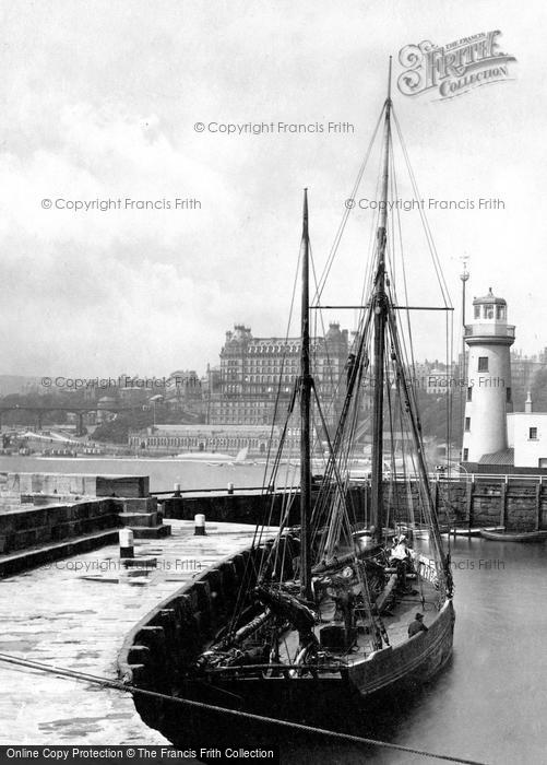 Photo of Scarborough, A Sailing Boat, The Quay c.1890