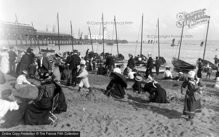Photo of Scarborough, Corner Of Beach c.1900
