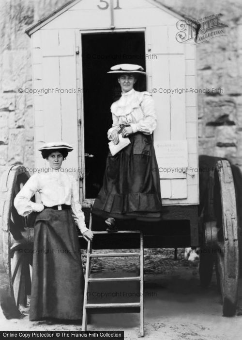 Photo of Scarborough, Ladies With A Bathing Machine c.1890