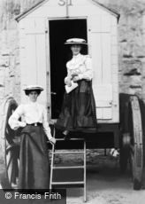 Scarborough, Ladies with a Bathing Machine c1890