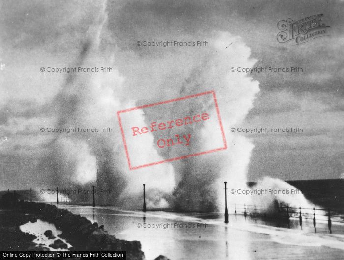 Photo of Scarborough, Rough Sea c.1935