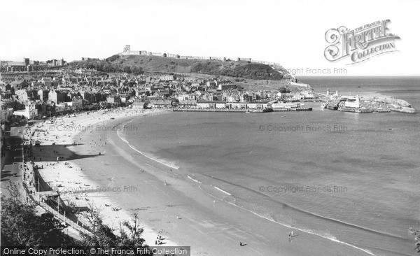 Photo of Scarborough, Sands And Harbour c.1955