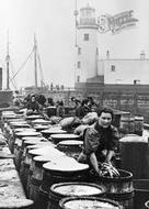 Scottish Fisher-Girls Salting Herring On The Pier c.1895, Scarborough