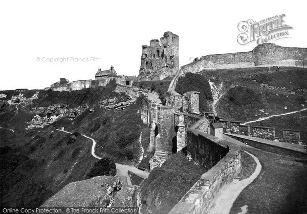 Photo of Scarborough, The Castle And Walls c.1955