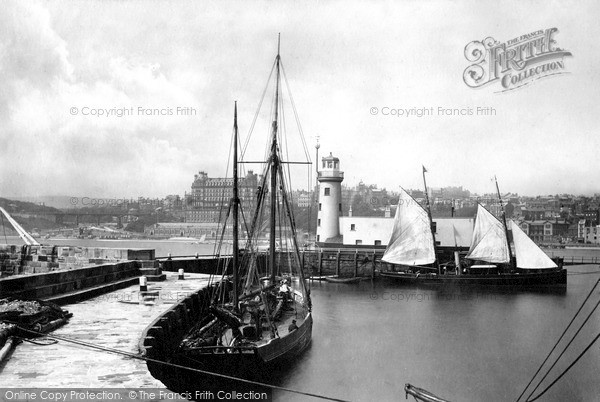 Photo of Scarborough, The Quay And Lighthouse c.1890
