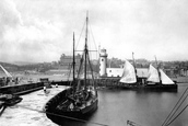 The Quay And Lighthouse c.1890, Scarborough