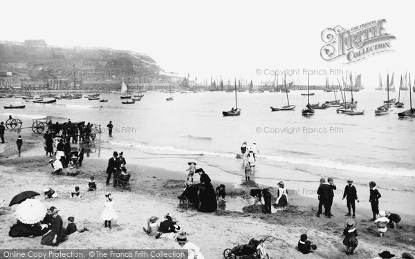 Photo of Scarborough, The Sands And The Harbour 1890