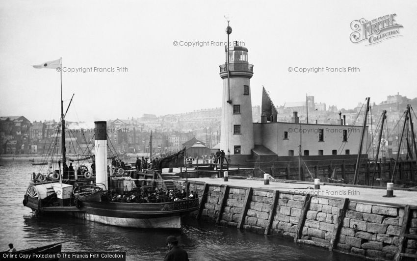 Scarborough, Vincents Pier and Lighthouse 1890