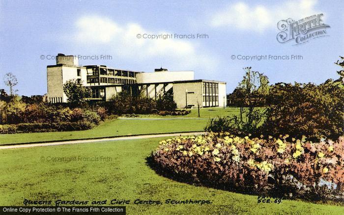 Photo of Scunthorpe, Queens Gardens And Civic Centre c.1960