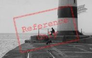 Fisherman By The Pier Lighthouse c.1960, Seaham
