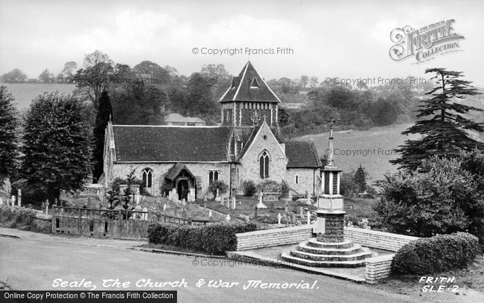 Photo of Seale, St Lawrence's Church And War Memorial c.1955