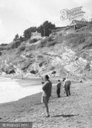 Anglers On The Beach c.1960, Seaton