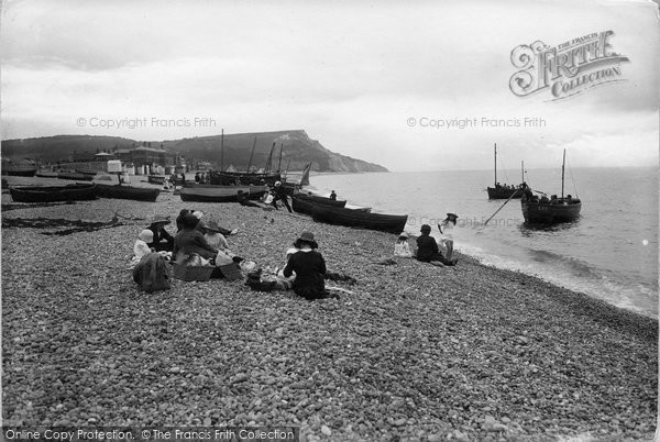 Photo of Seaton, Beach With Boats 1922