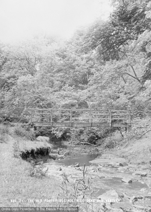 Photo of Seaton Delaval, The Old Footbridge, Holywell Dene c.1955