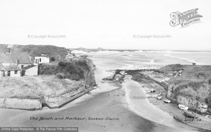 Photo of Seaton Sluice, The Beach And Harbour c.1955