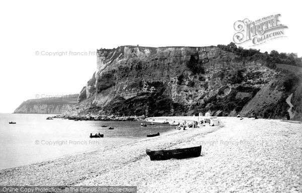 Photo of Seaton, White Cliff From Beach 1898