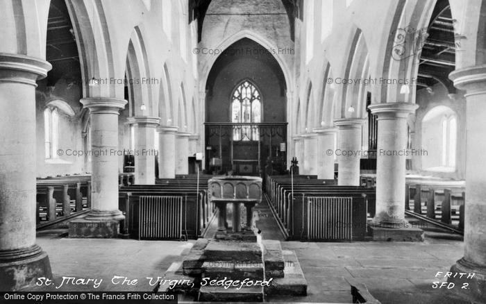 Photo of Sedgeford, Church Of St Mary The Vigin, Interior c.1955