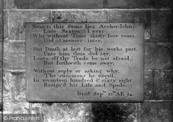 Abbey, Grave Digger's Epitaph 1924, Selby