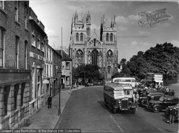 Photo of Selby, The Abbey And Car Park c.1950