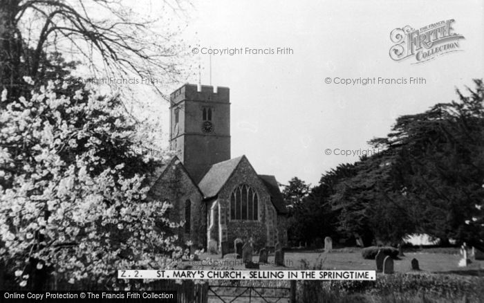 Photo of Selling, St Mary's Church In Springtime c.1960