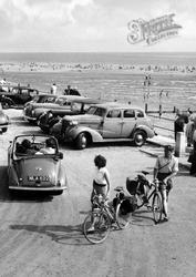 Marine Car Park, Cyclists c.1955, Selsey