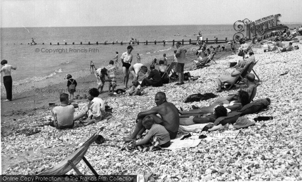 Photo of Selsey, Mill Beach c.1955