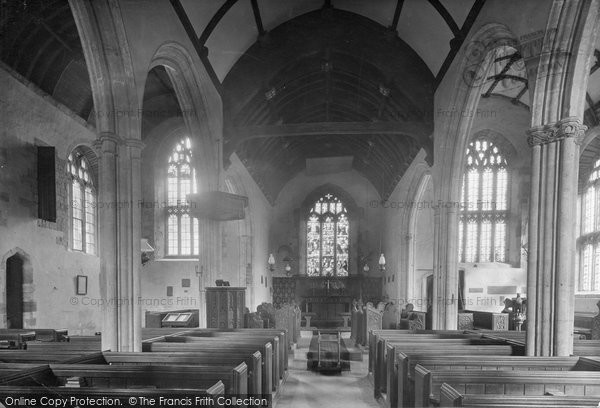 Photo of Selworthy, Church Interior 1923