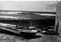The Boats And Rocks c.1955, Sennen Cove