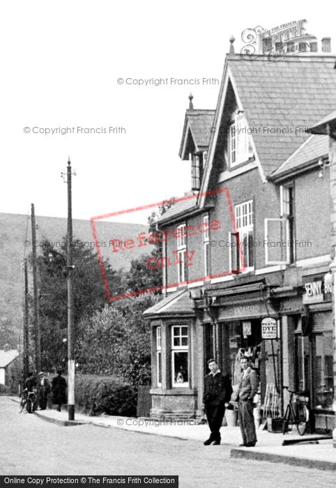 Photo of Sennybridge, Men By The Shopfront c.1955