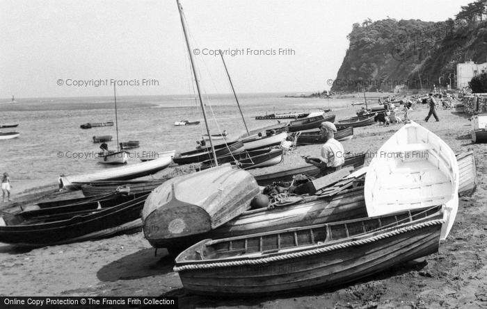 Photo of Shaldon, Fisherman On The Beach c.1955