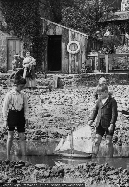 Photo of Shanklin, Boys And Toy Boat 1913