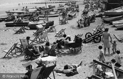 Deckchairs On The Beach  c.1950, Shanklin