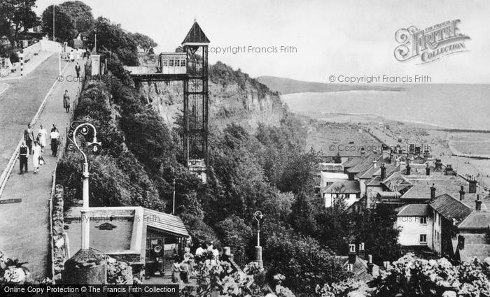 Photo of Shanklin, The Lift To Keats Green c.1955