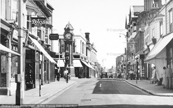 Photo of Sheerness, Clock Tower And High Street c.1955