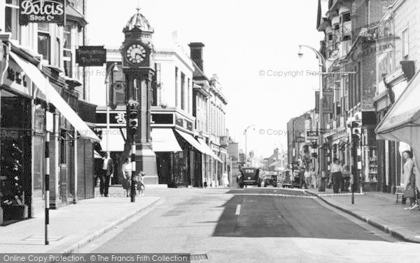Photo of Sheerness, Clock Tower And High Street c.1955