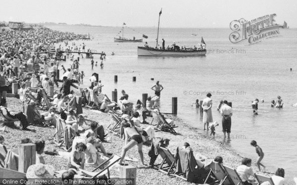 Photo of Sheerness, The Busy Beach c.1955