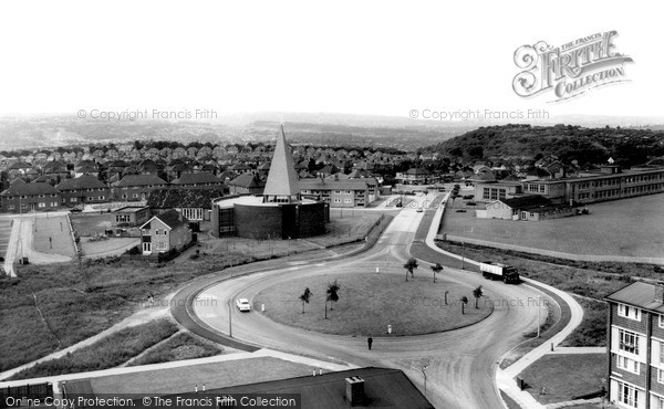 Photo of Sheffield, Aerial View Of St Peter's Church c.1965