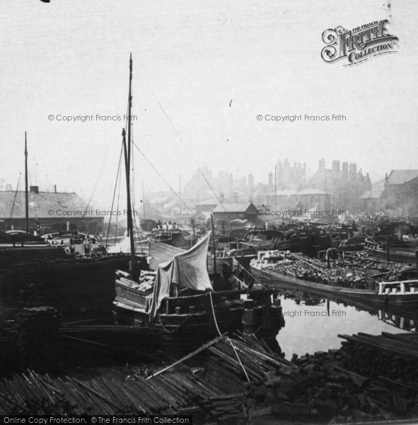Photo of Sheffield, Barges At The Canal Basin c.1870