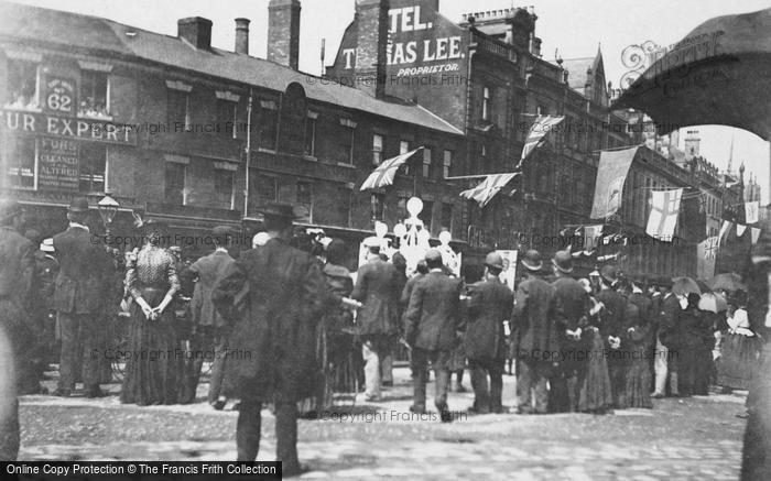 Photo of Sheffield, Fargate Decorated For Queen Victoria's Golden Jubilee 1887