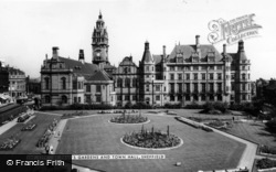 St Paul's Gardens And Town Hall c.1965, Sheffield